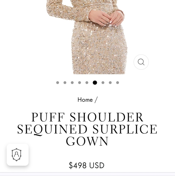 Mac Duggal dress, size 6, new with tags, bald spots on back bottom as shown - Picture 4 of 16